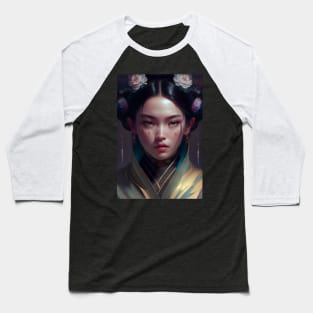 Japanese Geisha In Digital Art. Gift Idea For Japan Fans 2 Baseball T-Shirt